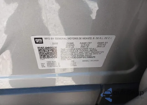 2023 Chevrolet Equinox Awd Lt from USA, damaged, VIN 3GNAXUEG5PS138625